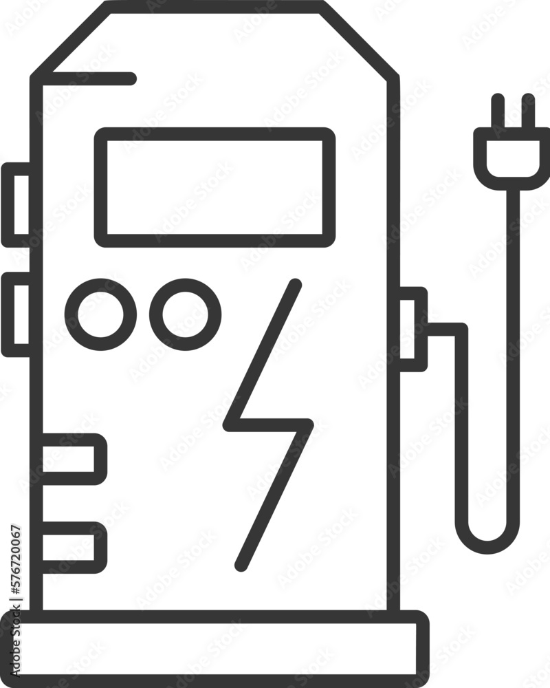 Poster electric apparatus for refueling icon. simple outline vector of sustainable energy set icons for ui 