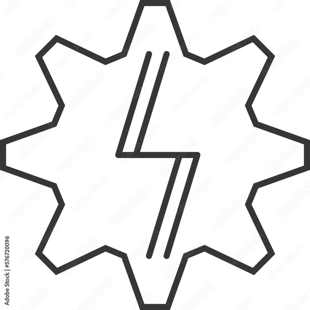 Aufkleber cogwheel with lightning sign icon. simple outline vector of sustainable energy set icons for ui and 