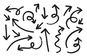 hand drawn vector arrows set on white background.vector EPS