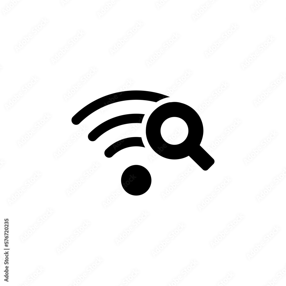 Poster wi-fi search icon. simple glyph, flat vector of technology icons for ui and ux, website or mobile ap