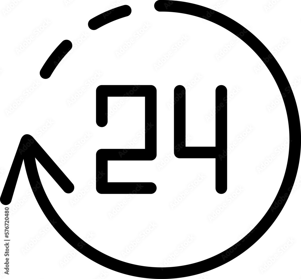 Poster 24 hour icon. simple thin line, outline vector of time icons for ui and ux, website or mobile applic