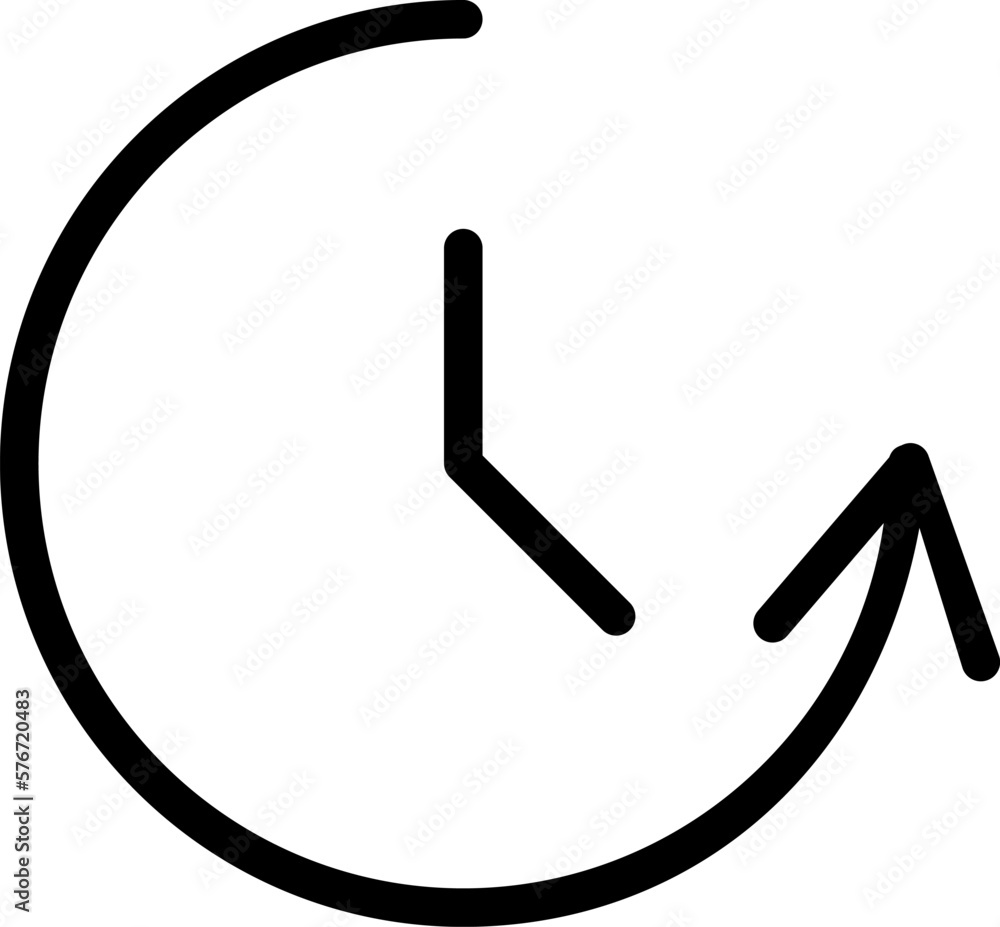 Poster counterclockwise rotation icon. simple thin line, outline vector of time icons for ui and ux, websit
