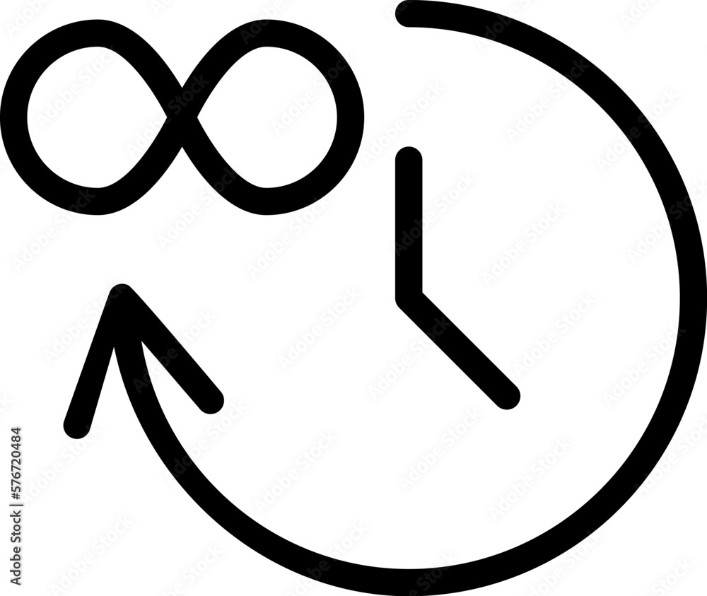 Poster infinite time icon. simple thin line, outline vector of time icons for ui and ux, website or mobile 