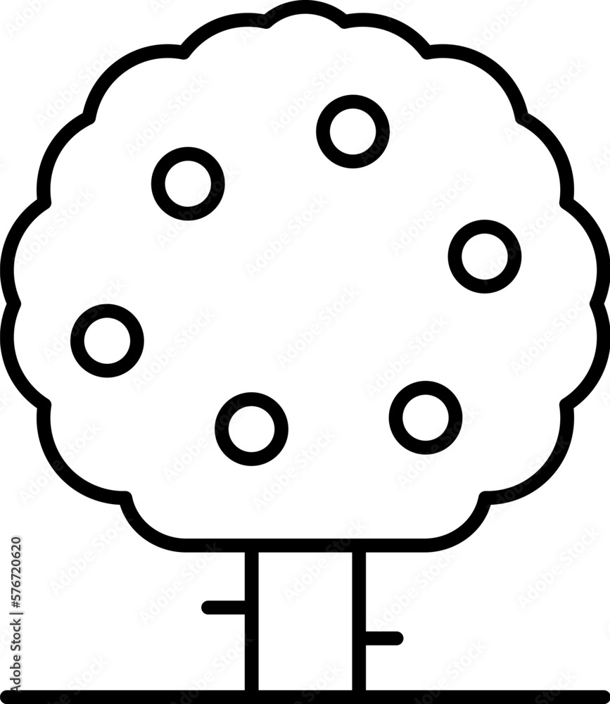 Poster tree, orange icon. simple thin line, outline vector of trees icons for ui and ux, website or mobile 