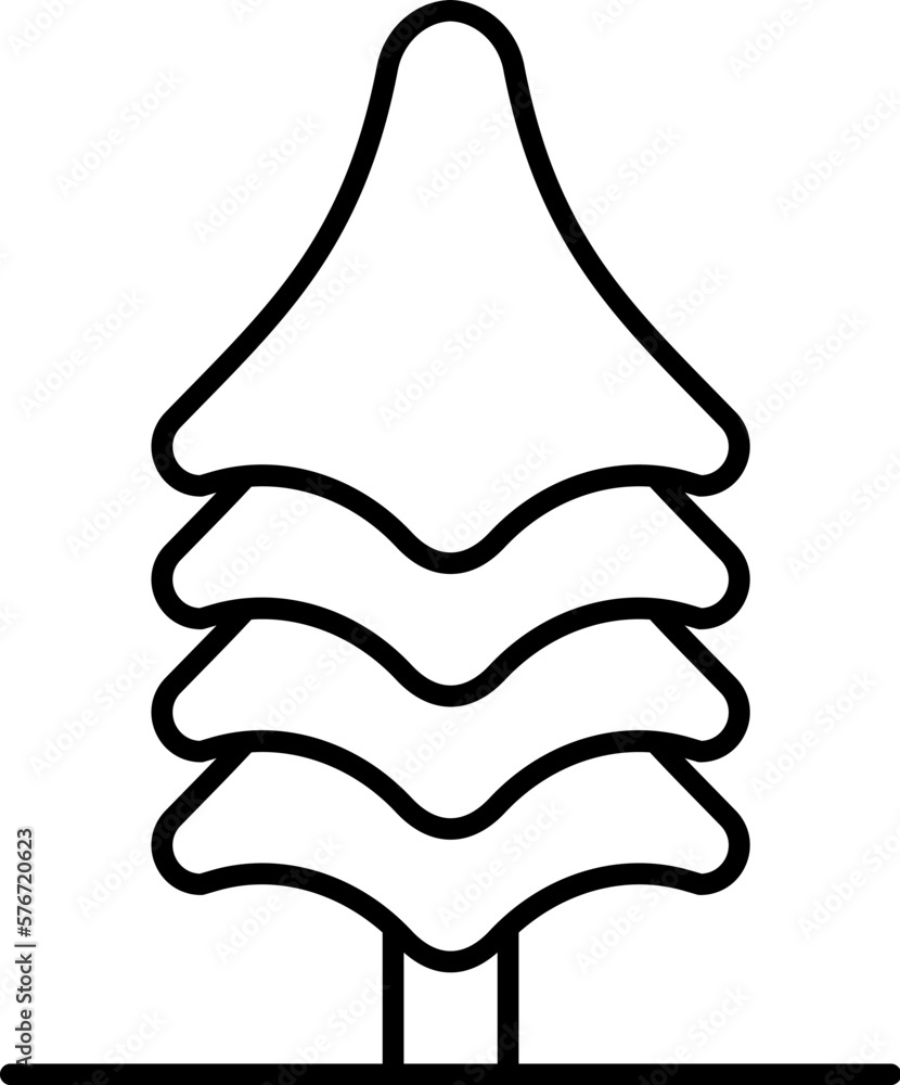 Poster tree, fir vector icon