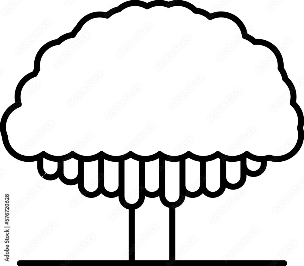 Poster tree, wisteria icon. simple thin line, outline vector of trees icons for ui and ux, website or mobil