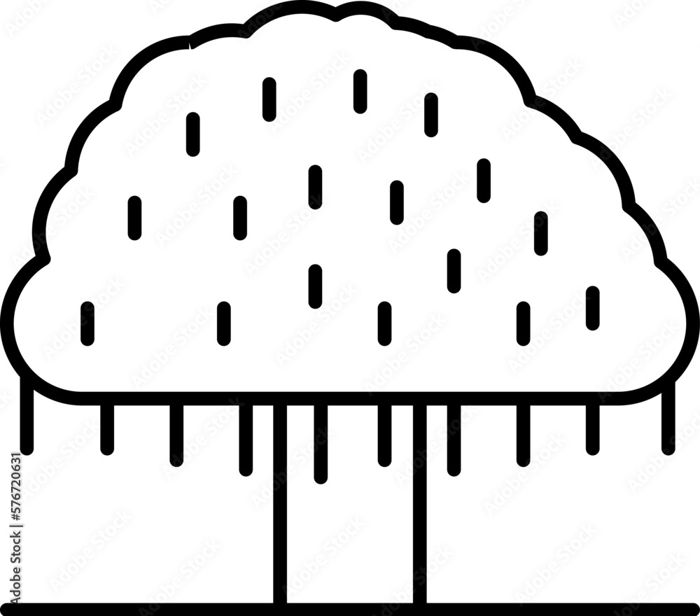 Poster tree, banyan icon. simple thin line, outline vector of trees icons for ui and ux, website or mobile 