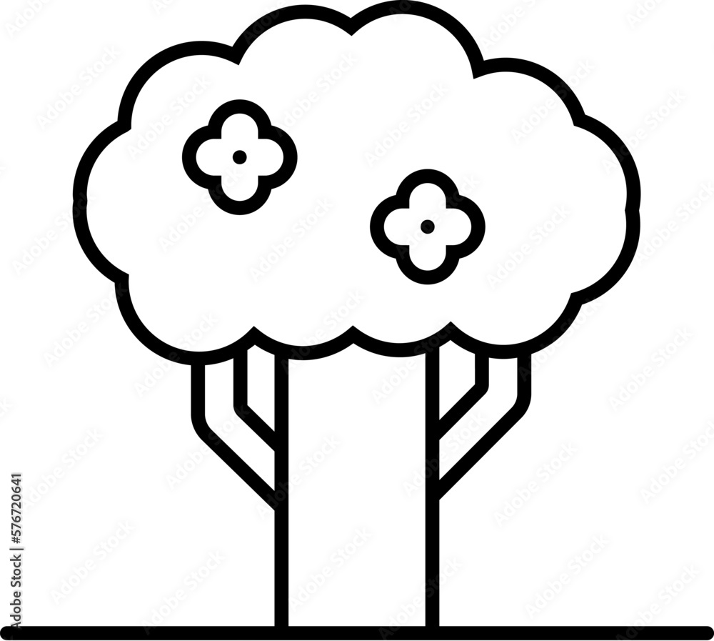 Poster tree, magnolia icon. simple thin line, outline vector of trees icons for ui and ux, website or mobil