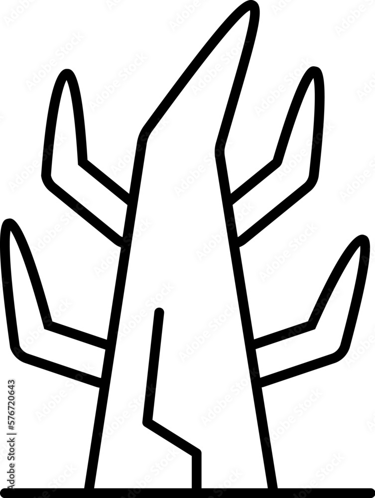 Poster tree, dead icon. simple thin line, outline vector of trees icons for ui and ux, website or mobile ap