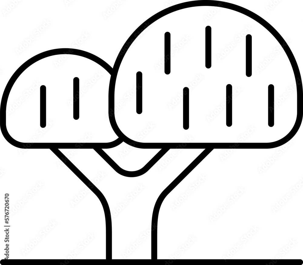 Poster tree, willow icon. simple thin line, outline vector of trees icons for ui and ux, website or mobile 