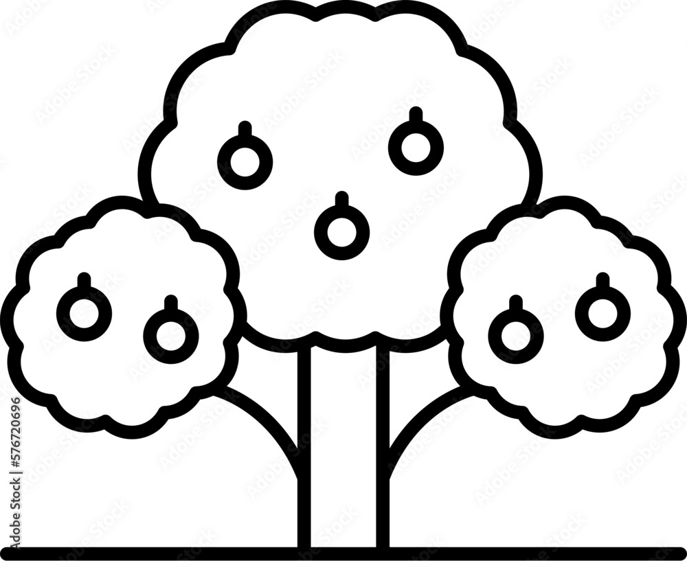 Poster tree, breadfruit icon. simple thin line, outline vector of trees icons for ui and ux, website or mob