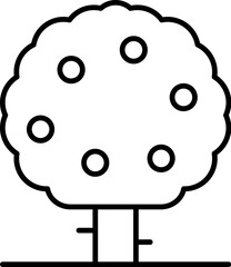 Tree, orange icon. Simple thin line, outline vector of trees icons for ui and ux, website or mobile application on white background