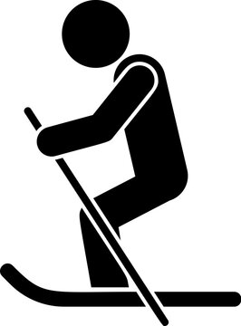 recommend clip art: skiing, man icon. Simple glyph vector of universal set icons for UI and UX, website or mobile application on white background