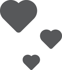 Hearts icon. Simple glyph, flat vector of valentines day, love icons for UI and UX, website or mobile application on white background