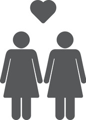 A pair of lovers, two girls, lesbians vector icon