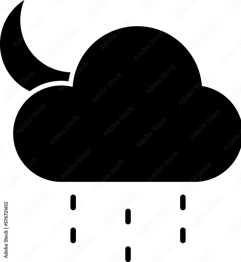 Poster crescent, rain, cloud icon. simple glyph vector of weather set for ui and ux, website or mobile appl