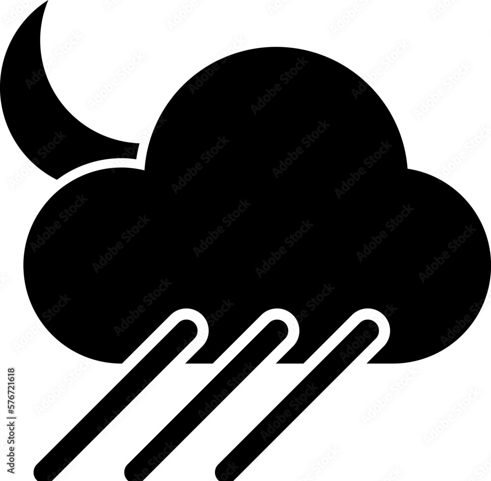 Poster moon, rain, cloud icon. simple glyph vector of weather set for ui and ux, website or mobile applicat