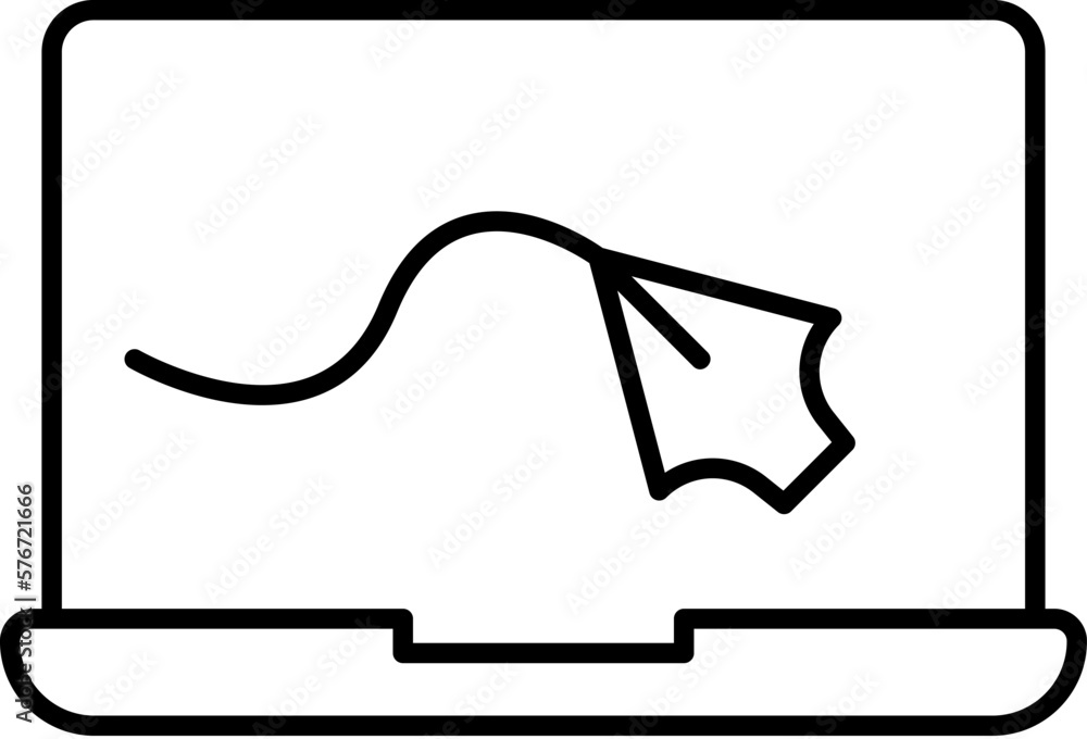 Poster computer, design icon. simple outline vector of web design development set icons for ui and ux, webs