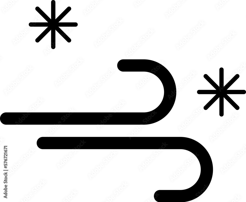 Poster wind snow icon. simple glyph vector of weather set for ui and ux, website or mobile application on w