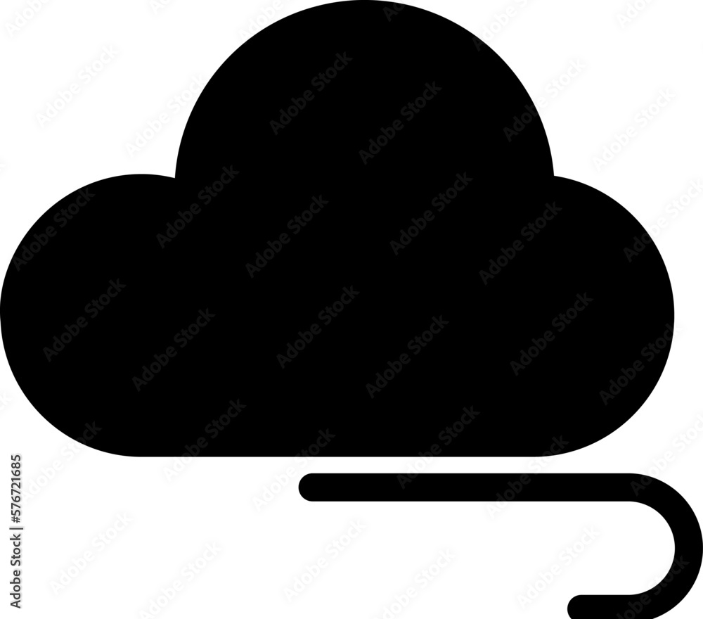Poster cloud, wind icon. simple glyph vector of weather set for ui and ux, website or mobile application on