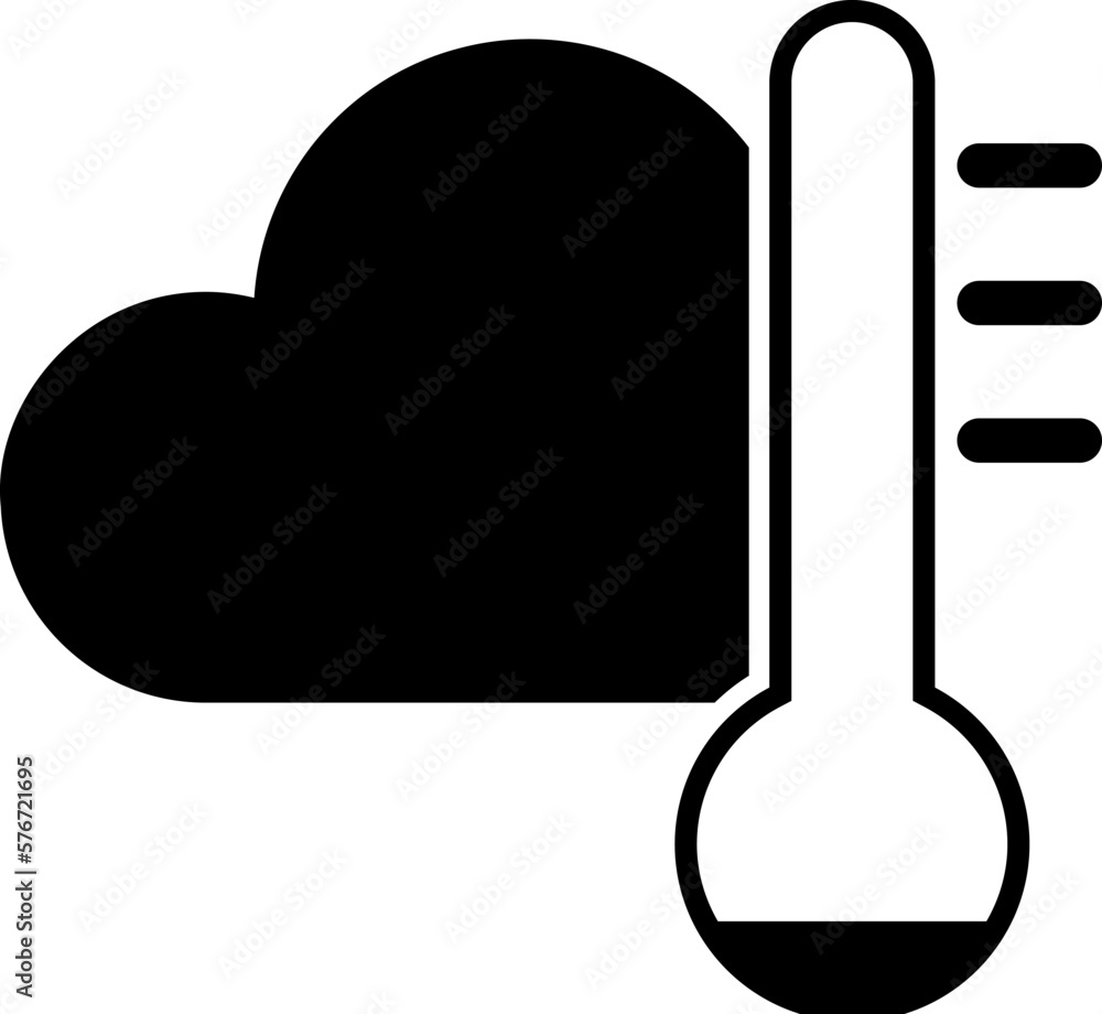 Poster thermometer, cloud, low temperature icon. simple glyph vector of weather set for ui and ux, website 