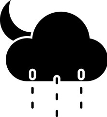 snow or rain, cloud, moon icon. Simple glyph vector of weather set for UI and UX, website or mobile application on white background