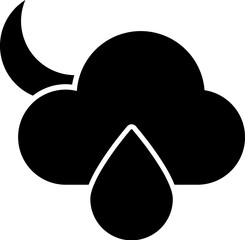 cloud, drop, moon icon. Simple glyph vector of weather set for UI and UX, website or mobile application on white background