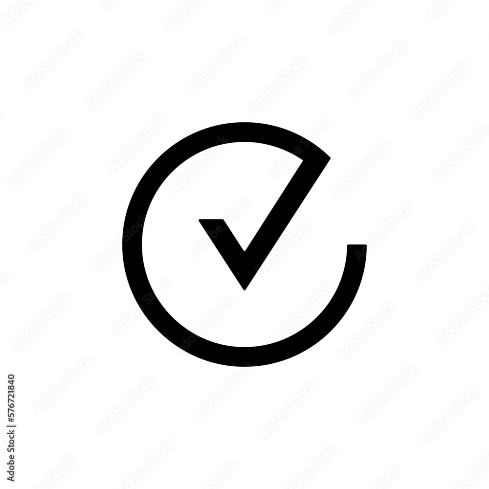 Poster check in circle icon. simple glyph, flat vector of web icons for ui and ux, website or mobile applic