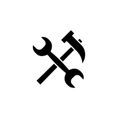 repair, hammer and wrench icon. Simple glyph, flat vector of Web icons for UI and UX, website or mobile application on white background