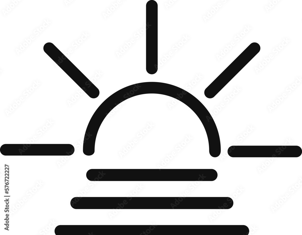 Poster sunset icon. simple thin line, outline vector of web icons for ui and ux, website or mobile applicat