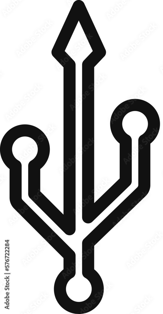 Poster usb sign icon. simple thin line, outline vector of web icons for ui and ux, website or mobile applic