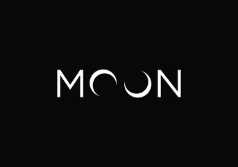 eps10 vector moon logotype template isolated on dark black background