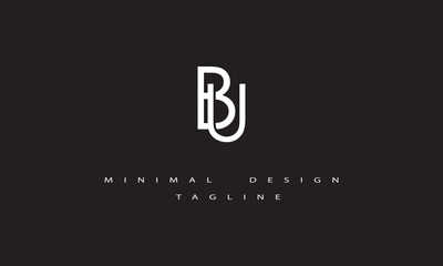 Fototapeta na wymiar BU or UB Minimal Logo Design Vector Art Illustration