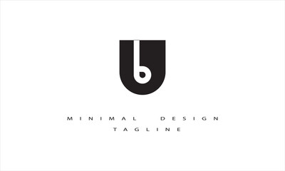 BU or UB Minimal Logo Design Vector Art Illustration