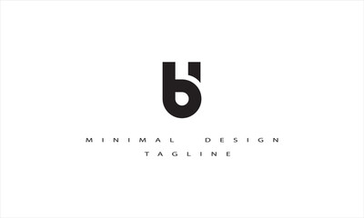 BU or UB Minimal Logo Design Vector Art Illustration