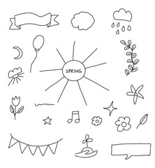 Spring icons set. Springtime icon collection. Growth symbol set. Vector