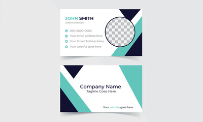 Simple and Clean corporate Business card, name card Template, and Personal visiting card with company logo.  