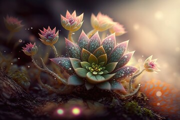 Fototapeta na wymiar Small Fantasy Flowers 1. Generated AI