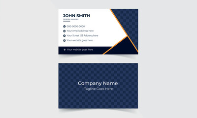 Modern Stylish Blue elegant creative business card design. Personal visiting card with company logo.  

