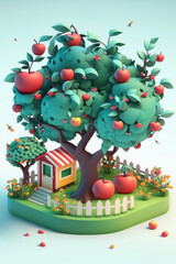 apples in a beautiful tree