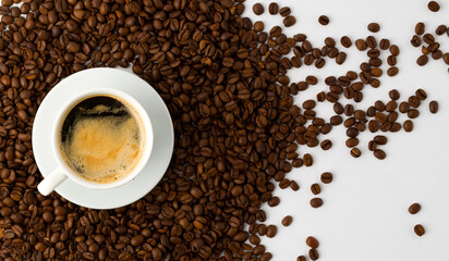 Coffee beans. Isolated on a white background.