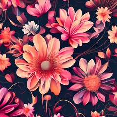 Fototapeta na wymiar abstract floral background - generative ai