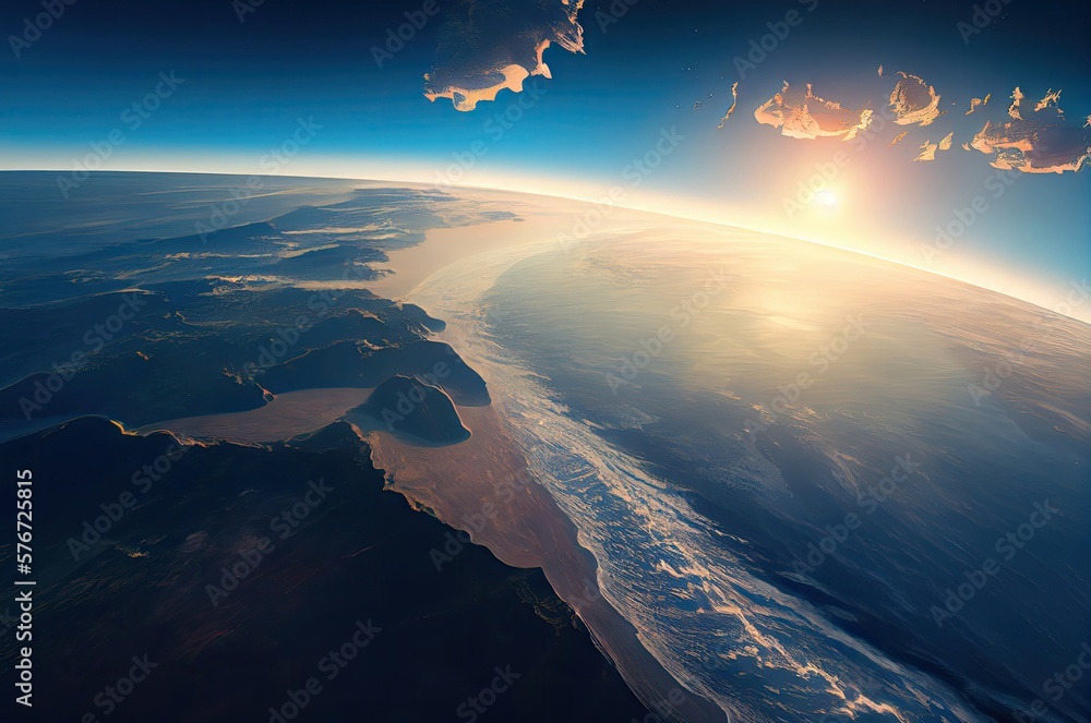 Poster view of earth from space generative ai