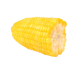 Boiled corn pods on transparent png.