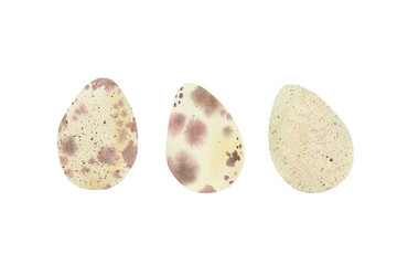 Easter eggs set. Hand painted, watercolor clipart.