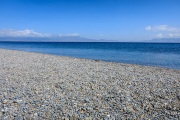Beautiful Sayram Lake natural scenery in Xinjiang, China.