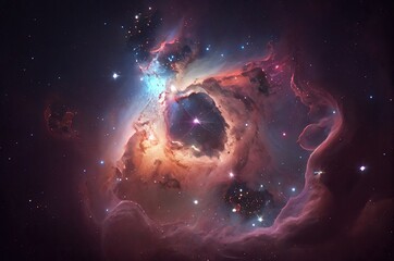 Galaxies Stars Nebula Space Illustration Generative AI