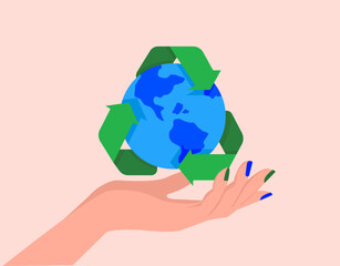 Recycle waste, show are for earth our mother planer and save earth illustration