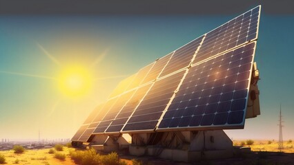 Solar power generation technologies. Commercial solar systems. Generative AI
