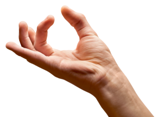 Success team concept, hand with different symbols